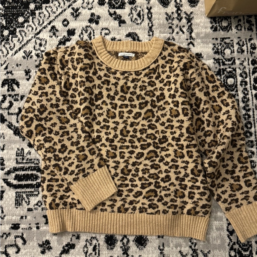 American Eagle Leopard Print Sweater
